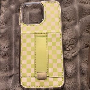 Stylish Phone Case with Kickstand - Tan and Cream 15 pro max